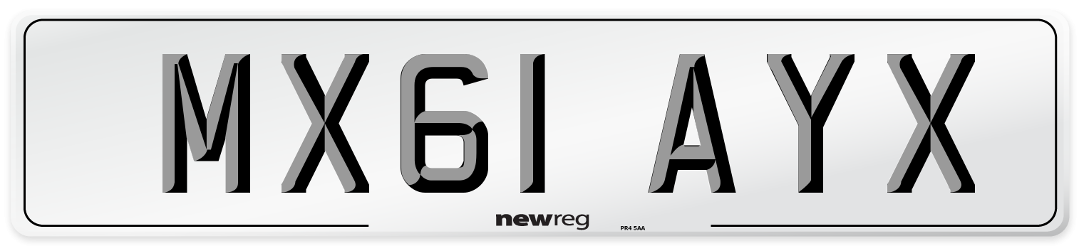 MX61 AYX Number Plate from New Reg
